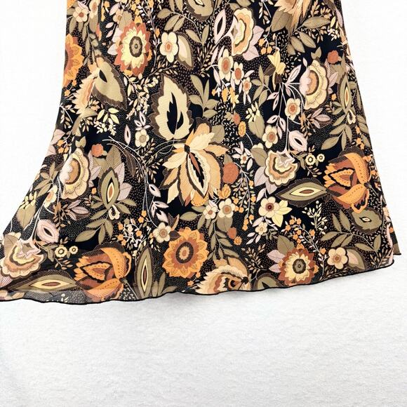 Vintage Y2K 90's Whimsigoth Dark Fairy Floral Pull On Midi/Maxi Skirt By AGB - M - Picture 7 of 13